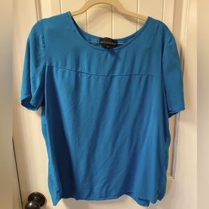 Women’s size large blouse, blue casual shirt, great condition